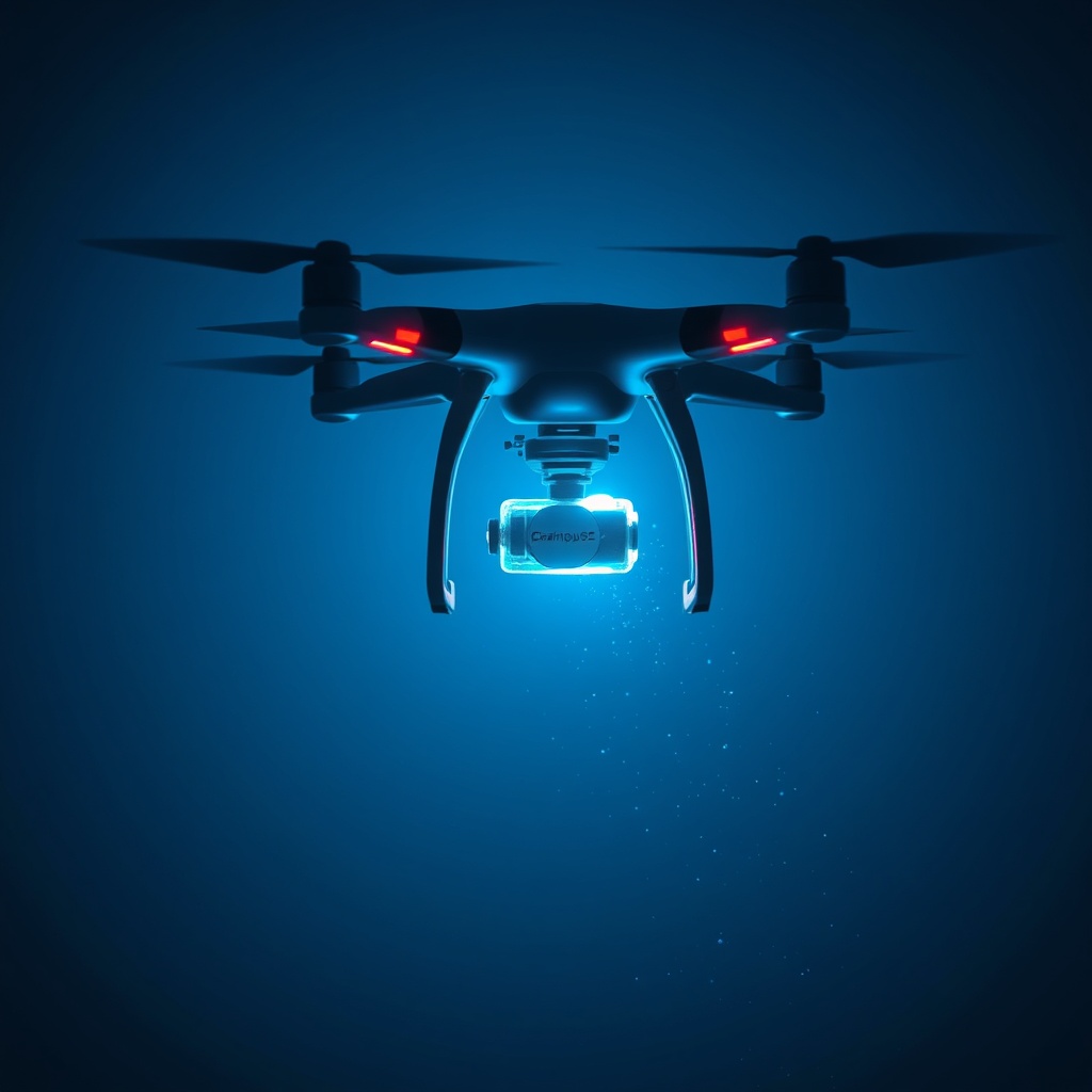 Expedition drone with glowing sample